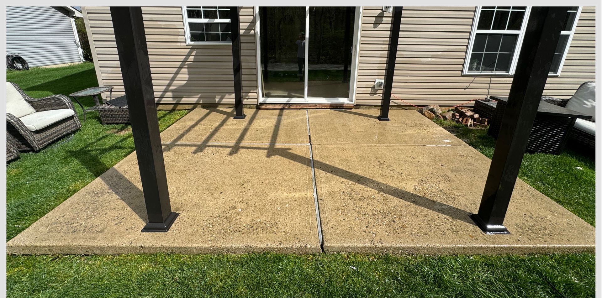 patio after pressure washing