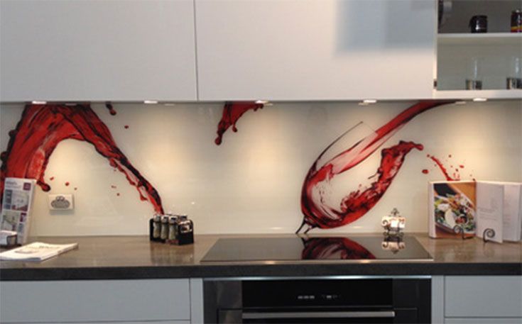 A Kitchen With a Picture of a Glass of Wine on the Wall — DecoGlaze in Penrith, NSW