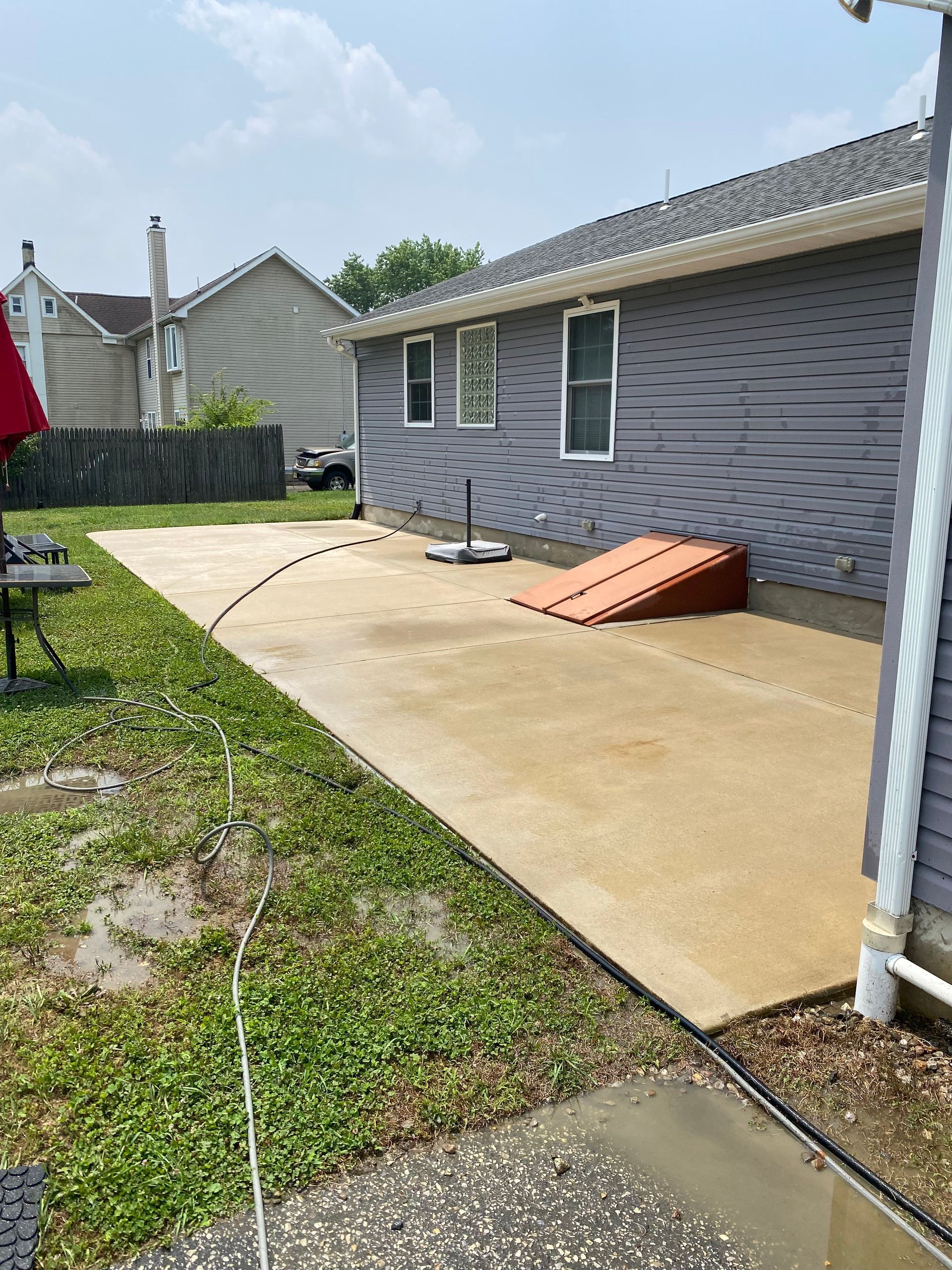 power wash concrete patio