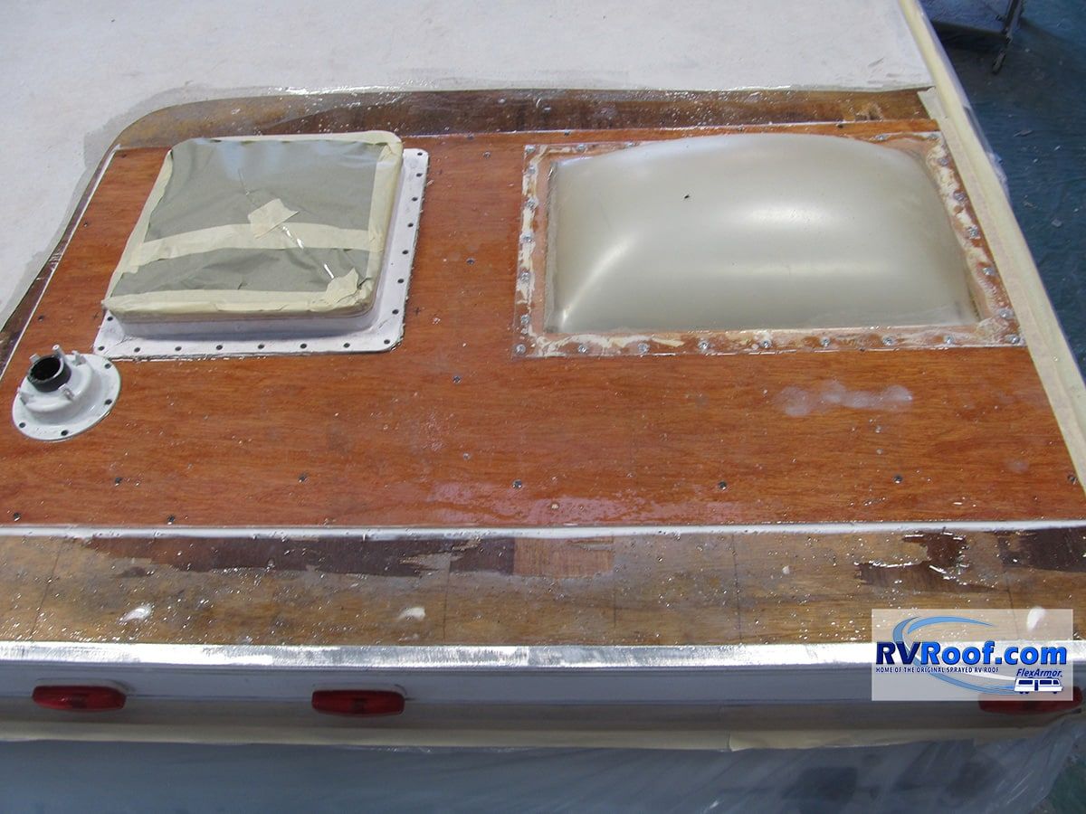 A piece of wood with a skylight on top of it