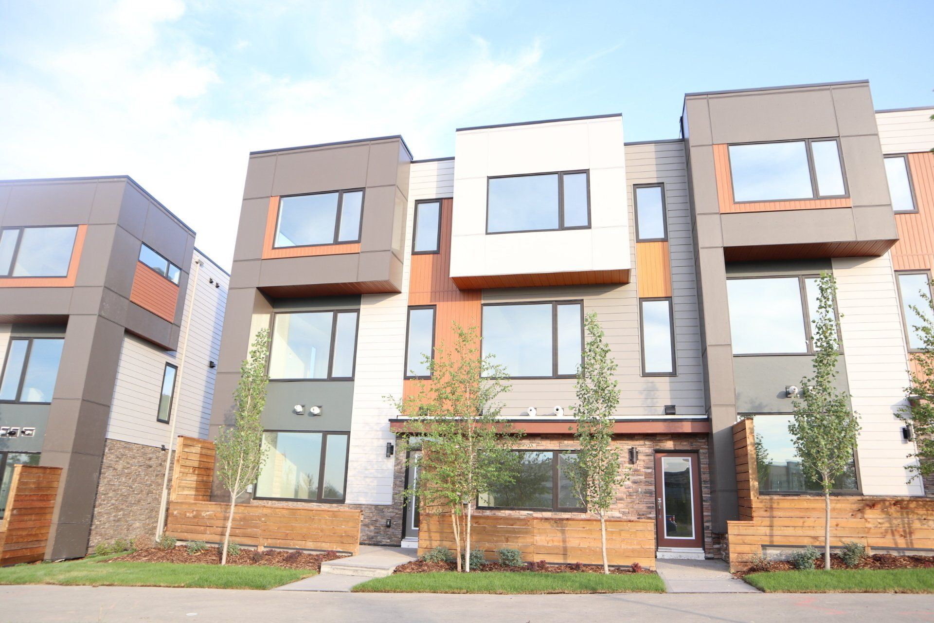 A house with aluminum composite panels