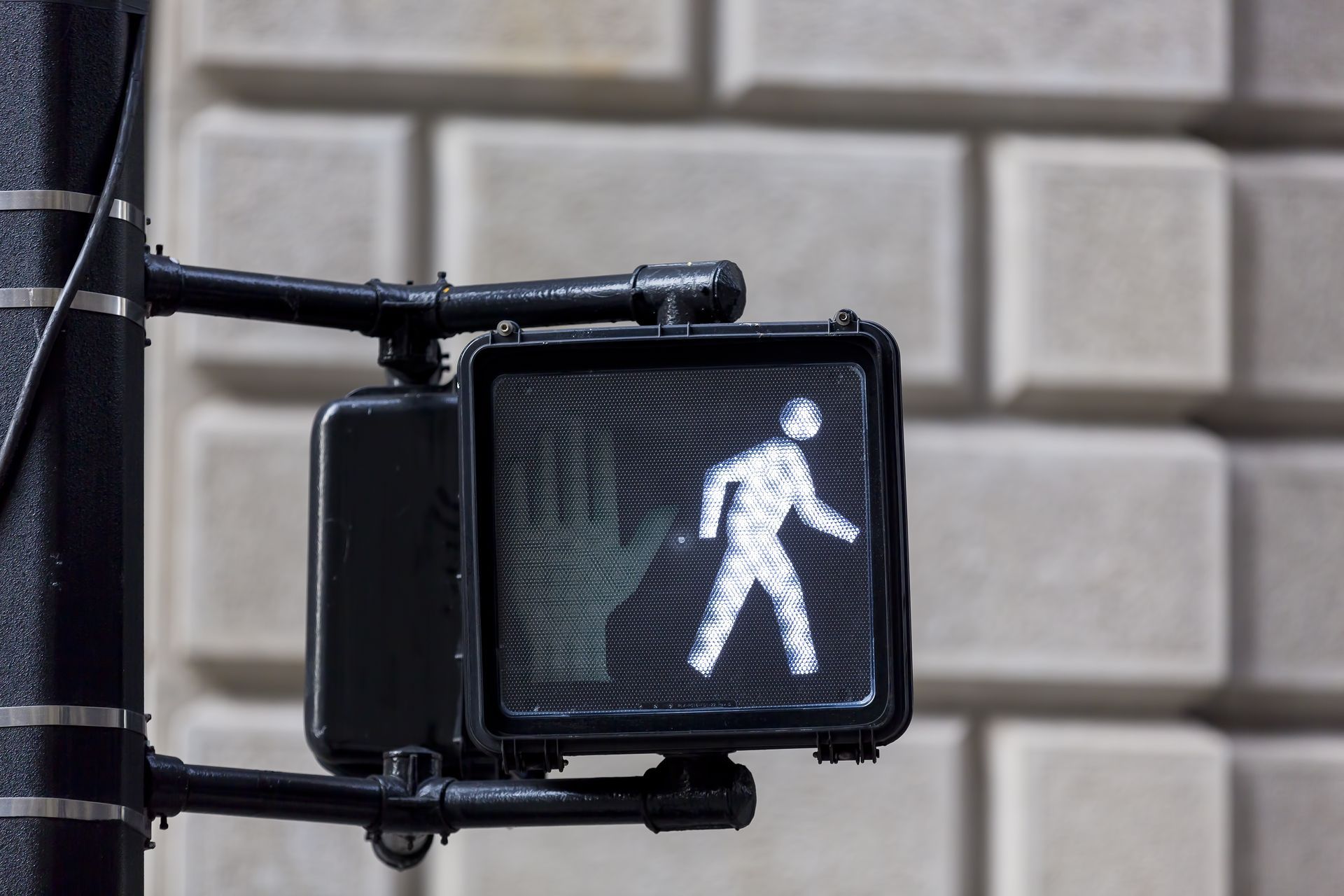 Green signal at a crosswalk