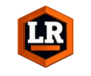 Orange hexagon logo with black center, white “LR” letters, and orange bar