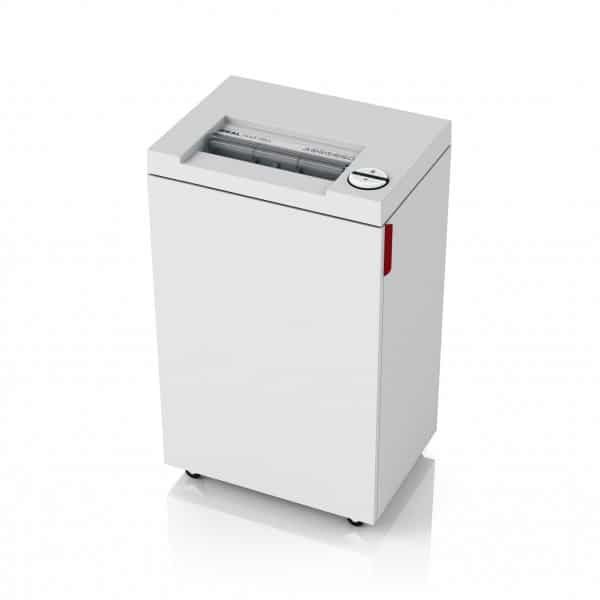Ideal 2445 paper shredder from Documentshredding in Pretoria with a slot on top and a waste bin inside.