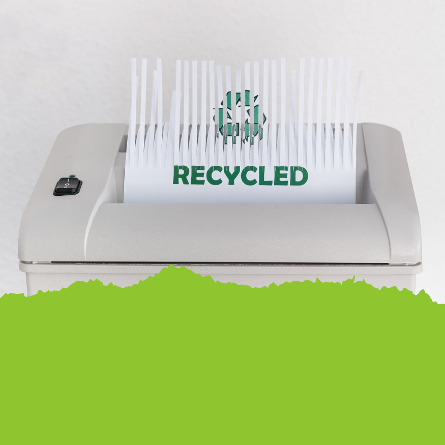 Shredded paper recycled image