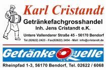 A sign for karl cristandt getränkefachgrosshandel inh . jens cristandt e.k.