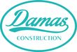 The logo for damas painting and construction is blue and white