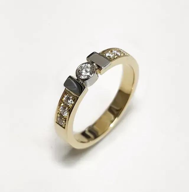 Ring goud briljant handgemaakt goudsmid