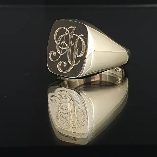 Gouden herenring met Monogram