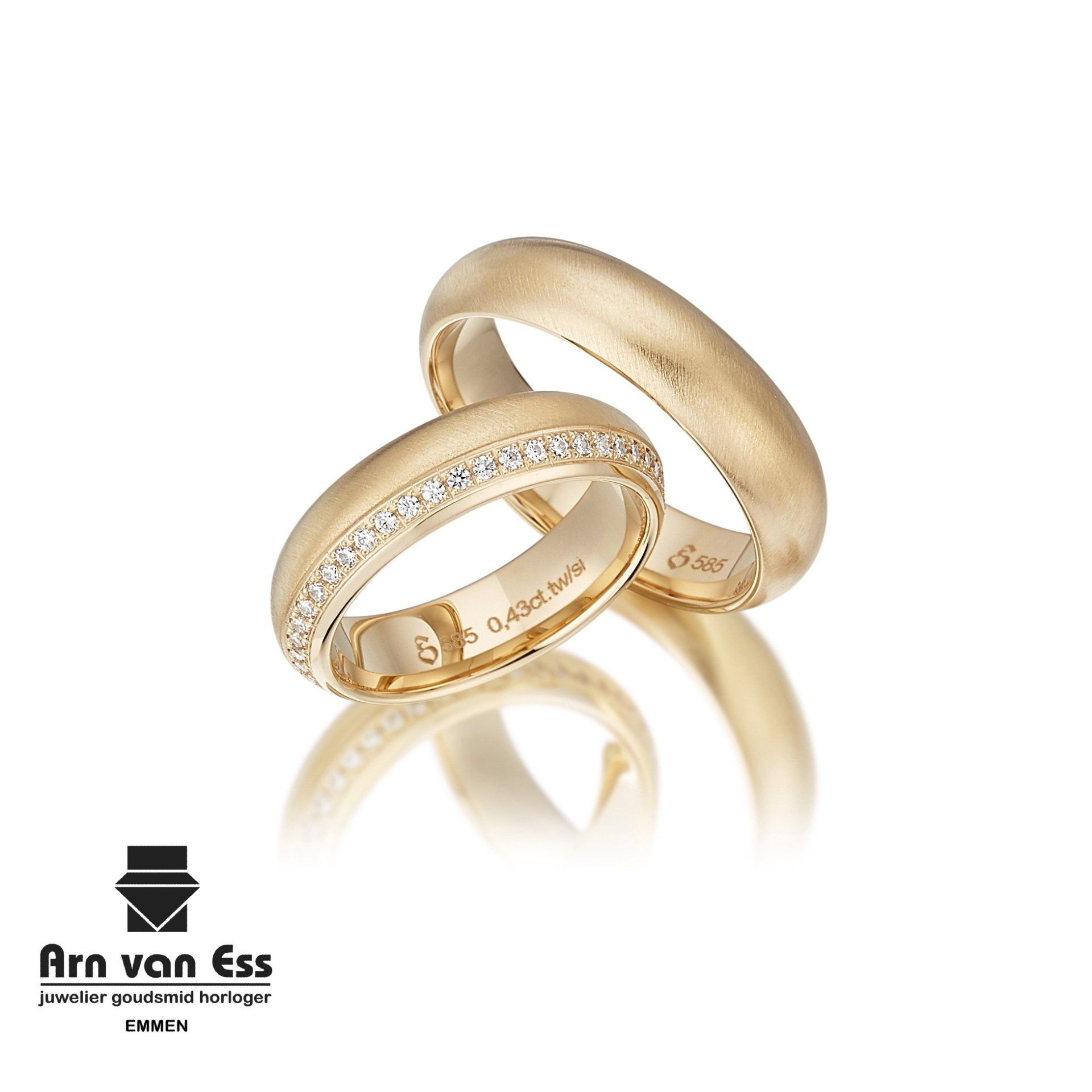 Bicolor gouden trouwringen S319