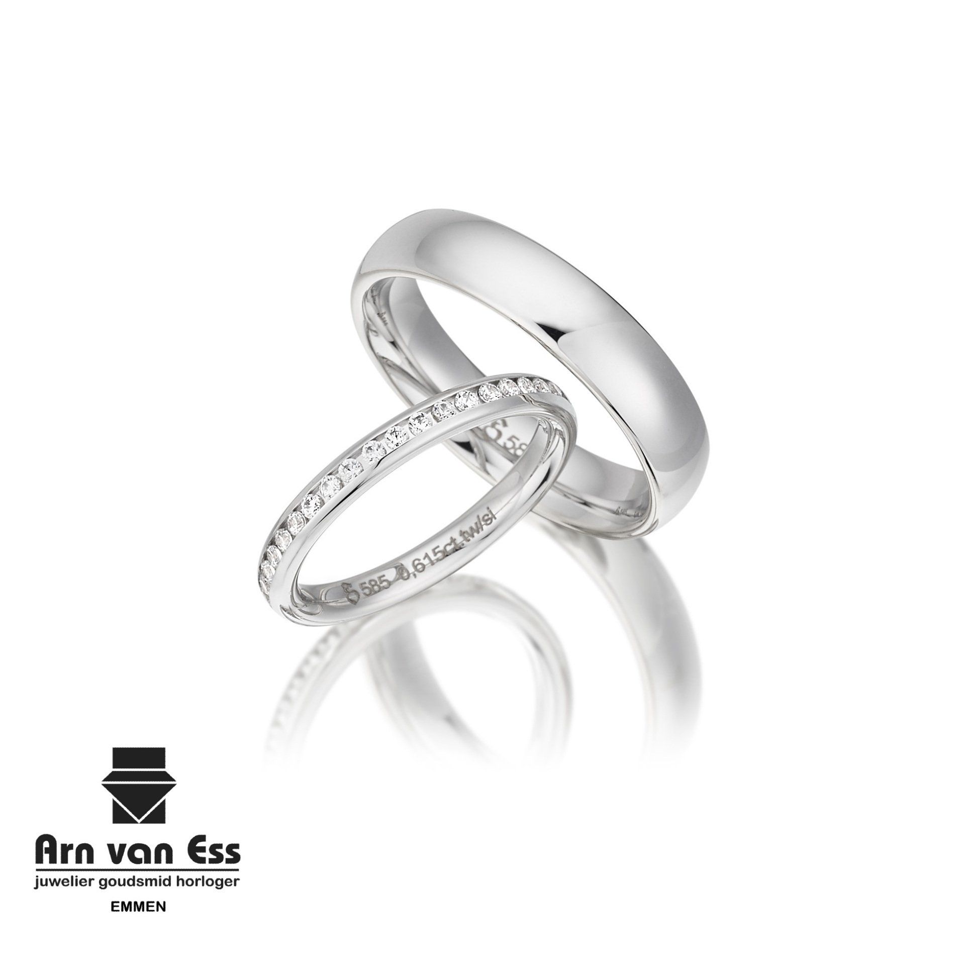 Wit gouden trouwringen S324