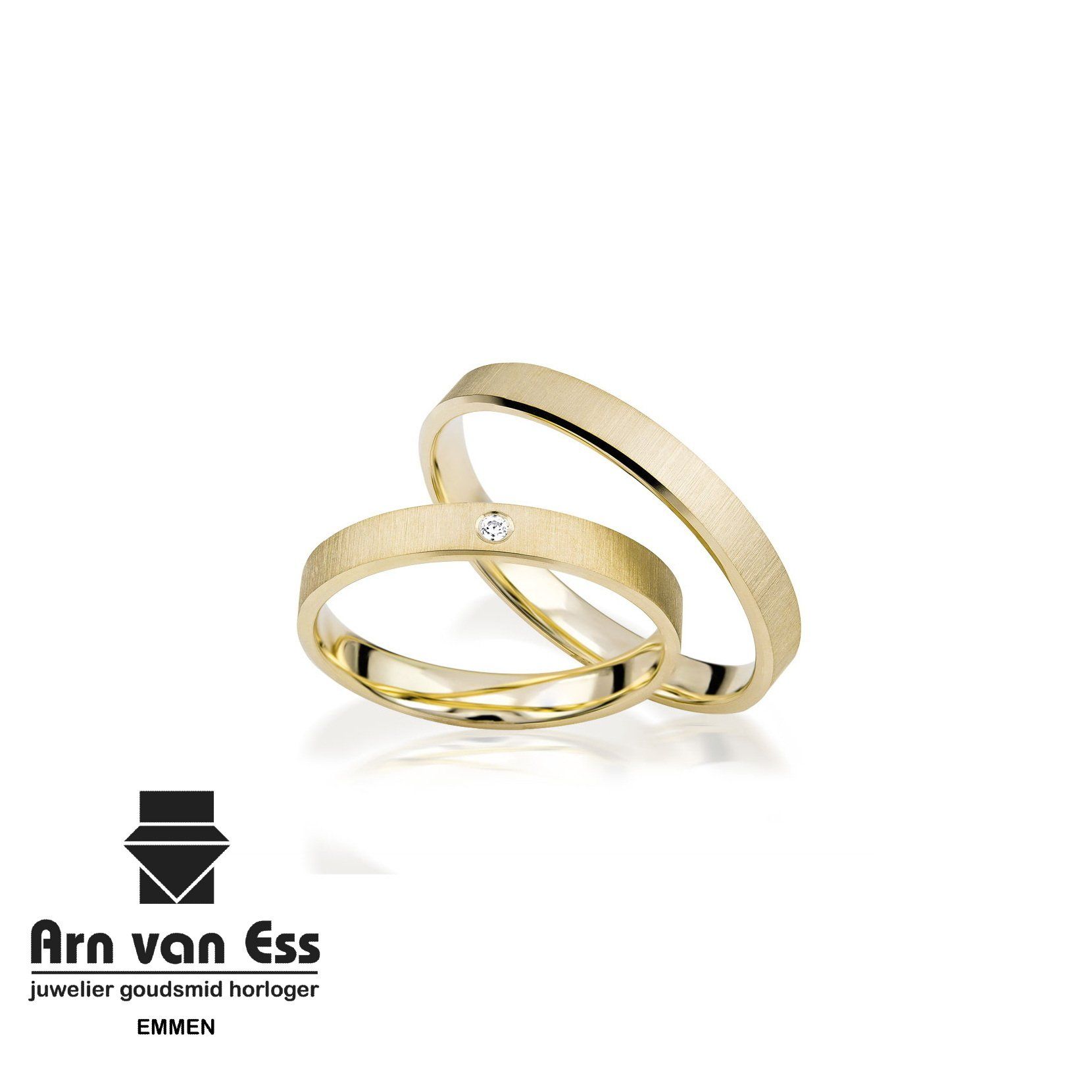 Bicolor gouden trouwringen S150