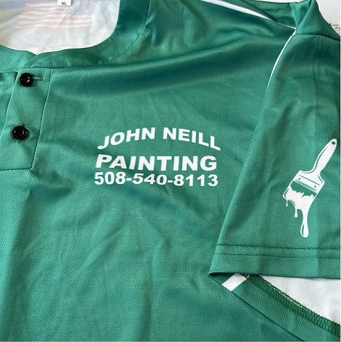 A green shirt with 