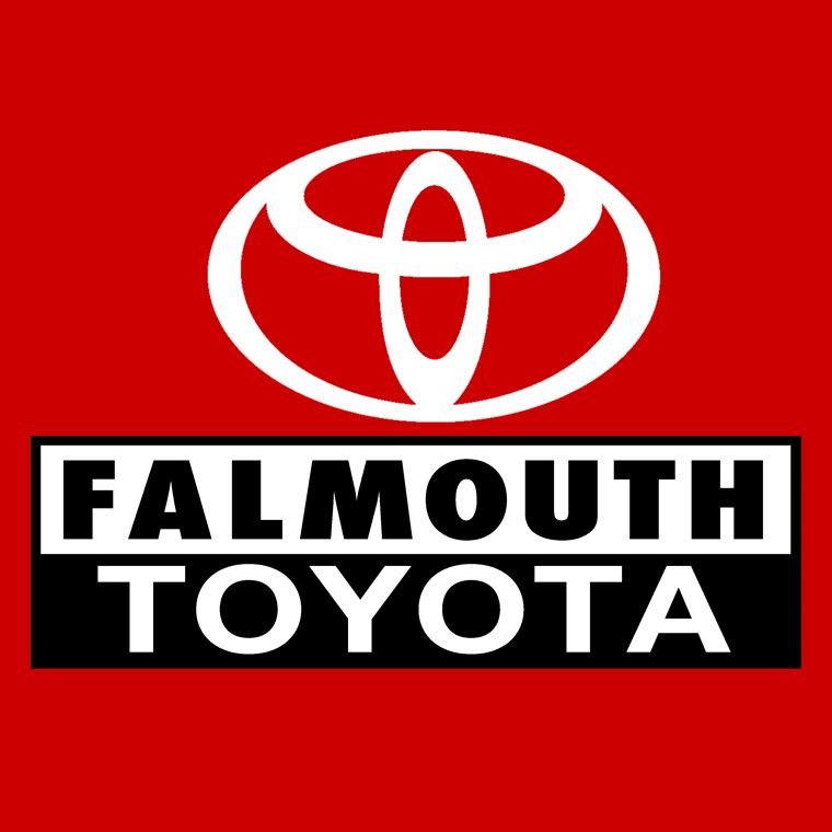The Falmouth Toyota logo features the white Toyota emblem above the black text 