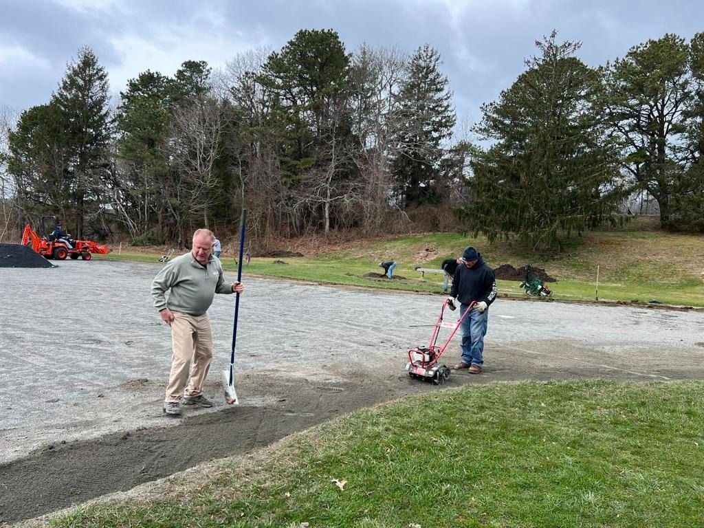 Prepping the infield