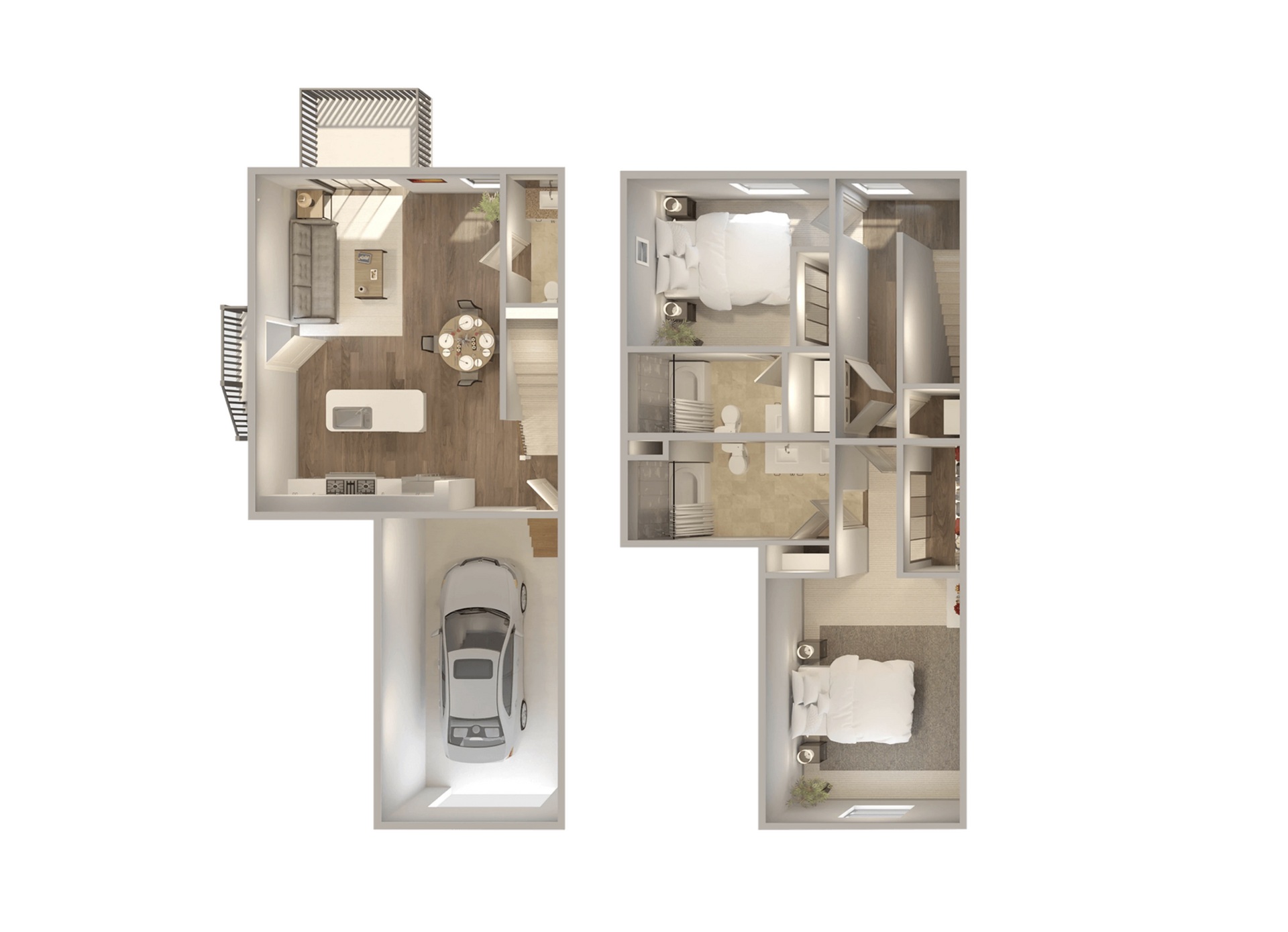 2 Bed - 2.5 Bath - 1 Car - Townhome
