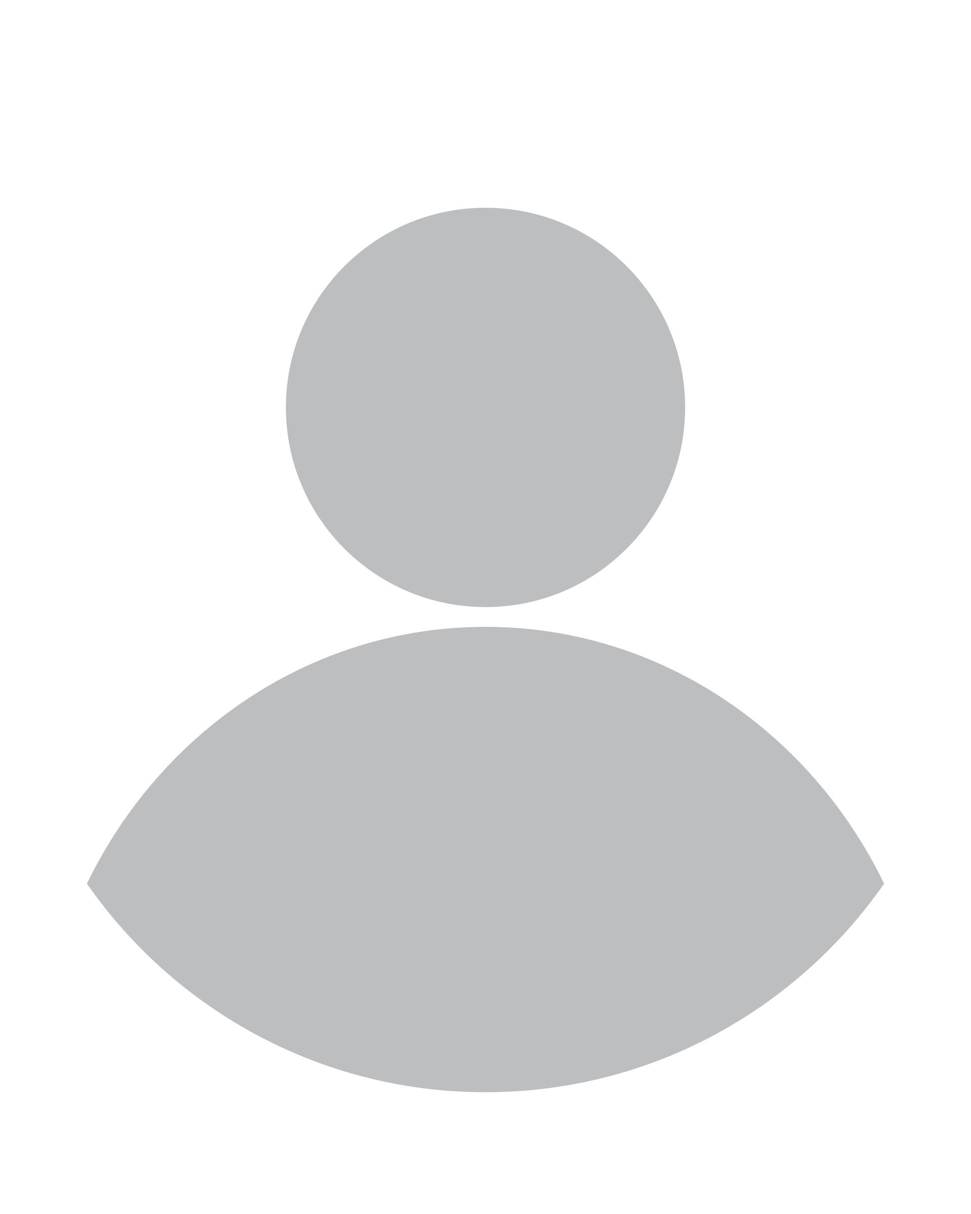 Gray generic user profile icon on a white background