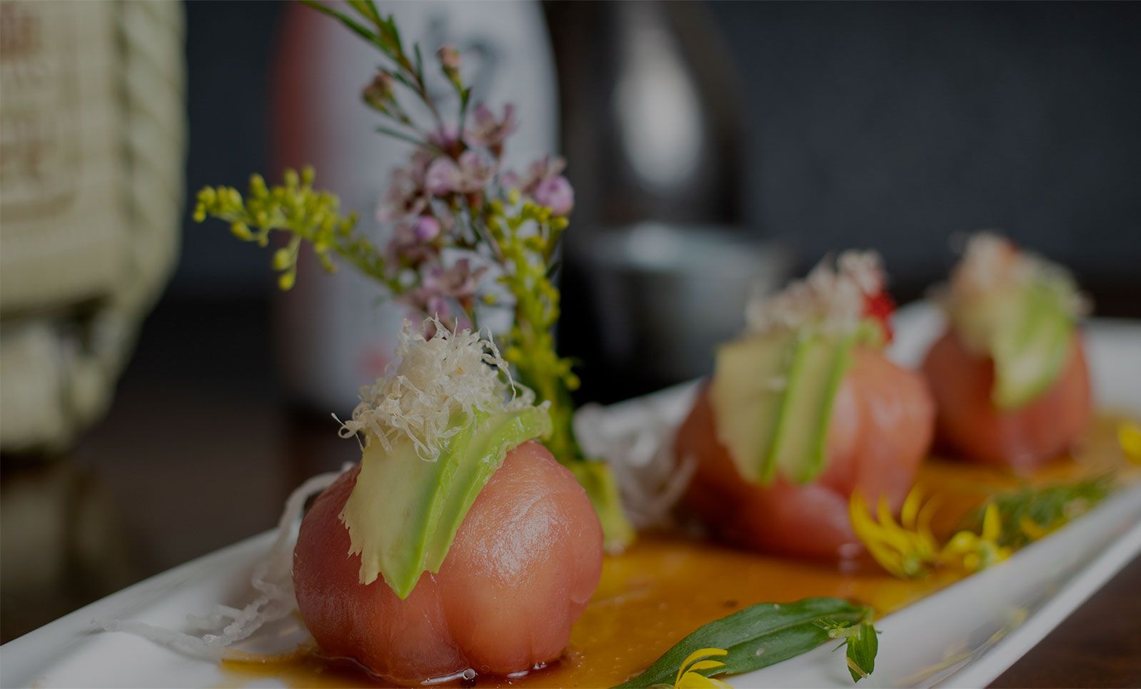 A close up of a plate of food on a table.