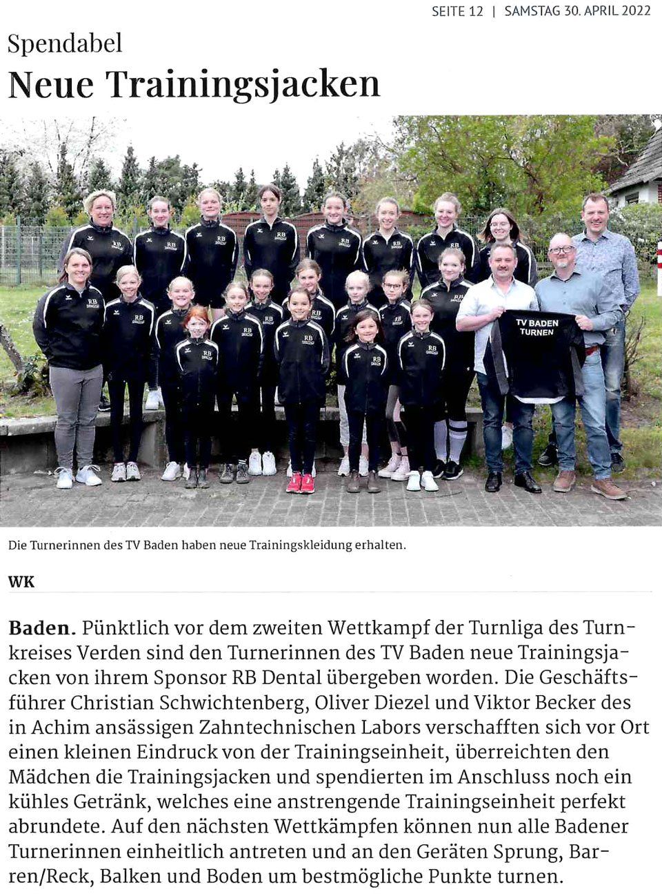 Neue Trainingsjacken