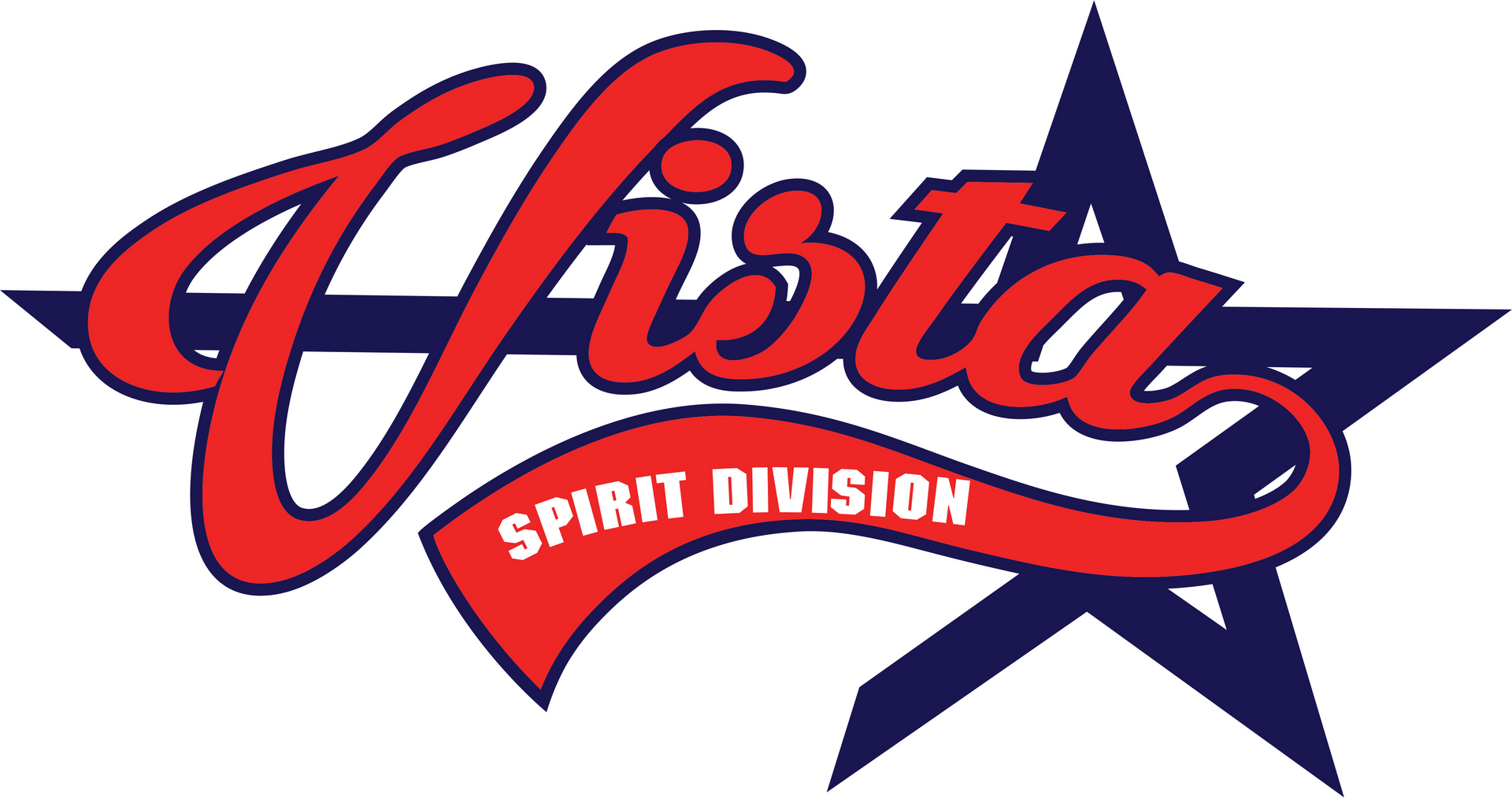 Vista Spirit Division red-and-blue logo with a stylized star background