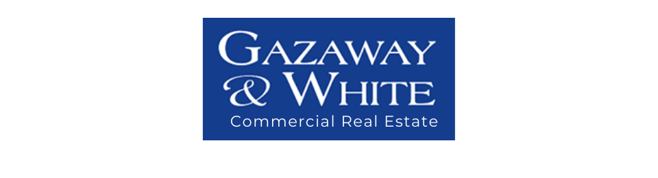 Gazaway & White Commercial Real Estate logo in white text on a blue background