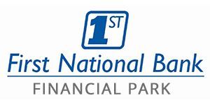 First National Bank Financial Park logo in blue and white