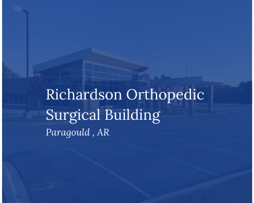 Blue-tinted photo of Richardson Orthopedic Surgical Building in Paragould, AR