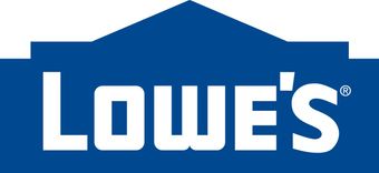 Lowe’s logo in white on a blue house-shaped background