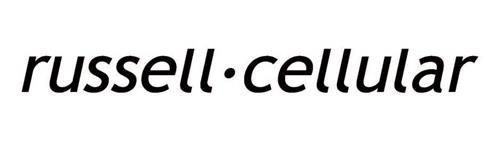 Russell Cellular logo in black italic text on a white background