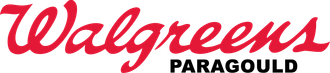 Walgreens logo in red script with “PARAGOULD” in black below.