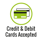 All major credit & Debit Cards accepted We accept all major credit & debit cards