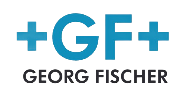 Georg Fischer Logo. Authorised stockist and distributor of GF Products.