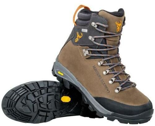 A Pair of Brown and Black Hiking Boots With a Yellow Sole — Mackay Shooters Supplies in Paget, QLD