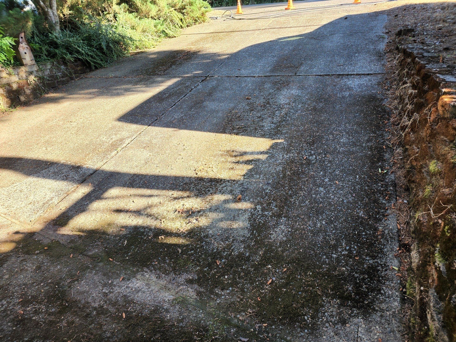 pressure washing concrete surface