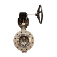 Industrial metal valve with handwheel, shown front view on a white background