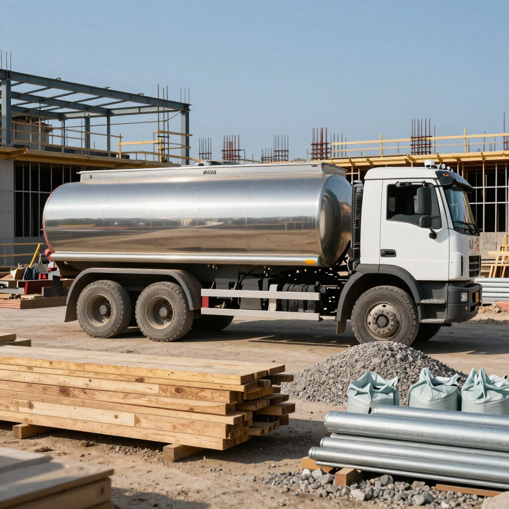 Pipa de agua para construcción en obra