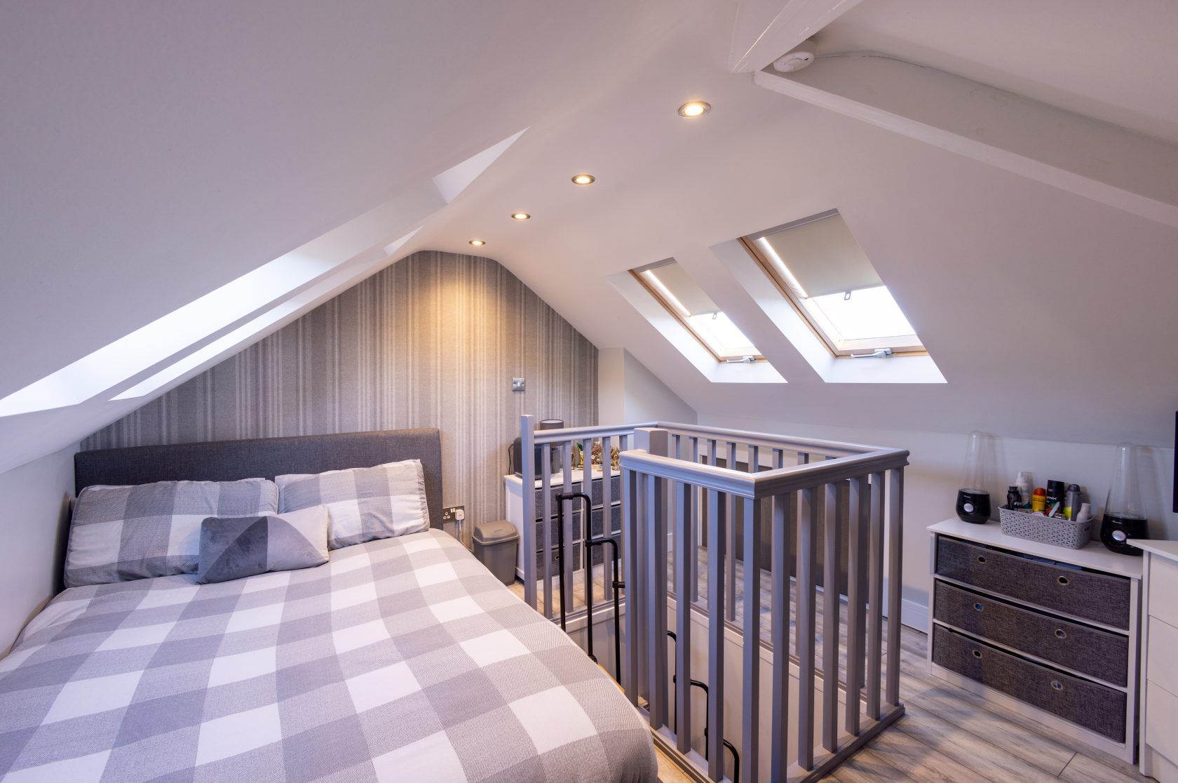 Best Suffolk loft conversion for luxury bedroom by Pro Build East Ltd with sky lights giving natural light