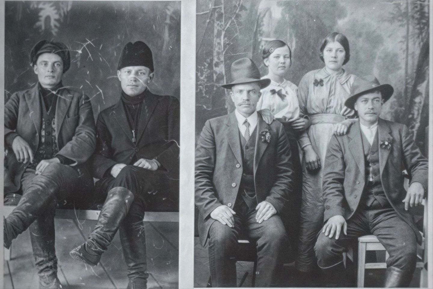 Historic studio portraits of Arctic GM family members in early twentieth-century clothing