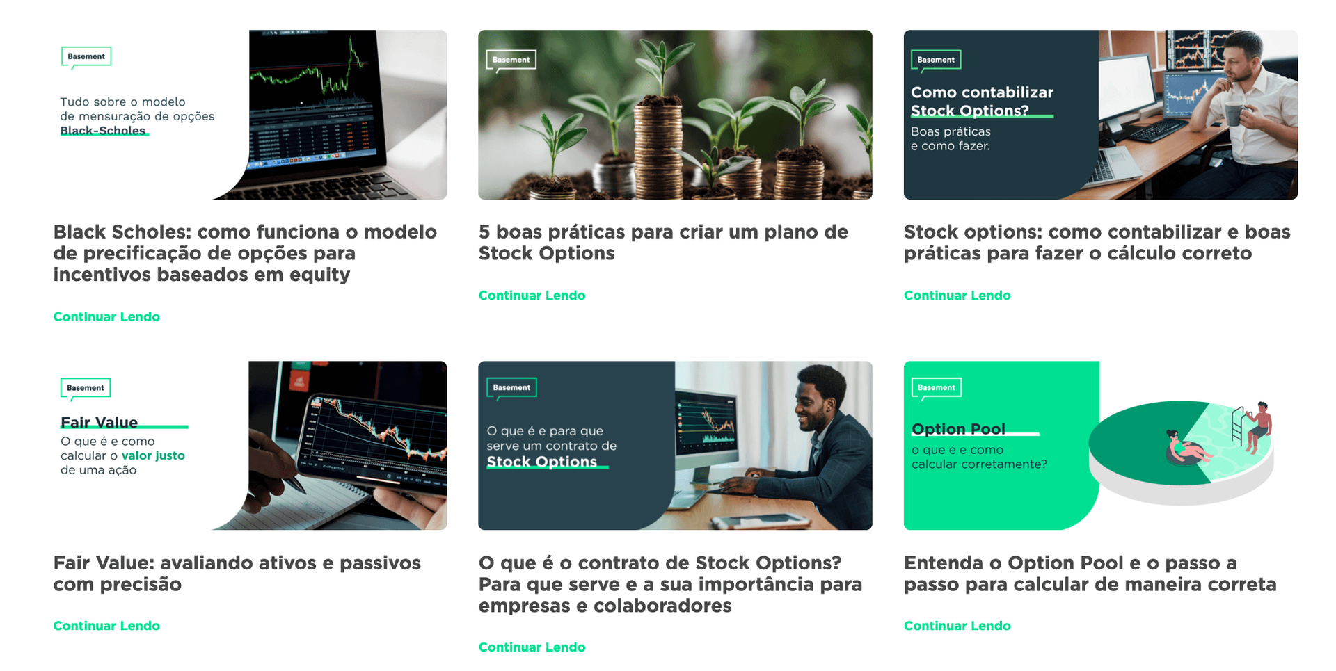 blogposts otimizados para SEO publicados no site do basement