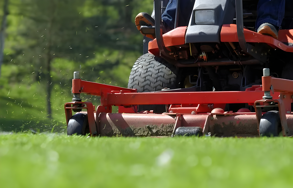 Ride-On Lawn Mower in Action