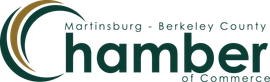 The logo for the Martinsburg-Berkeley County Chamber of Commerce, featuring stylized curved lines next to the text.