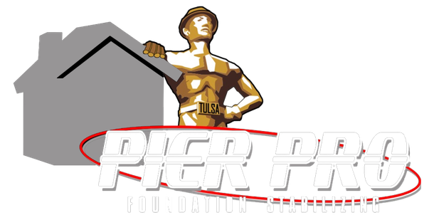 Logo for Pier Pro: a golden statue holding up a roof behind red and white text.