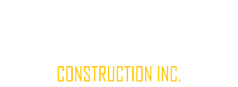 Construction Inc. text in gold against a white background.