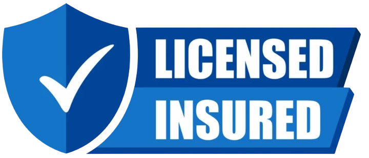 Blue shield with white check mark.