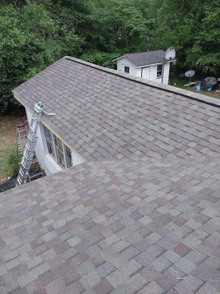 Newly installed residential roofing