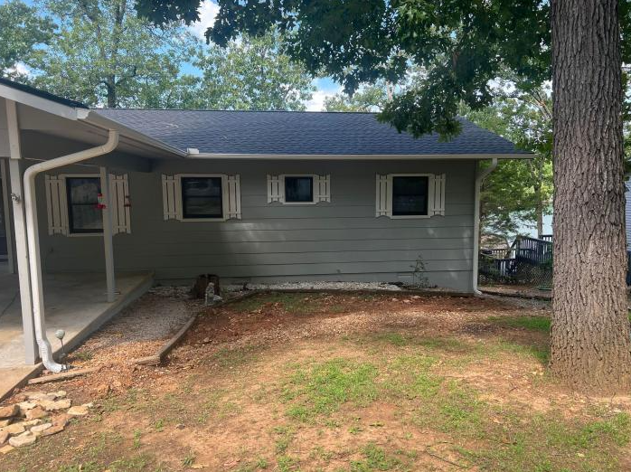 white gutters and downspouts