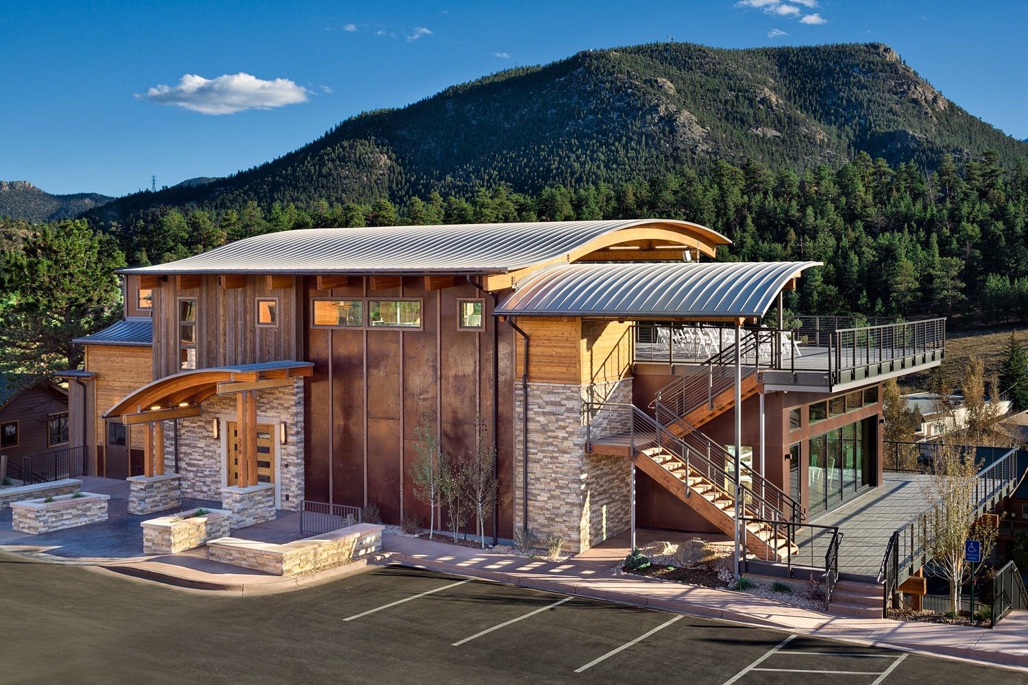 Commercial roofing project on Skyview Event Center by CCG Roofing & Project Management in Estes Park, CO