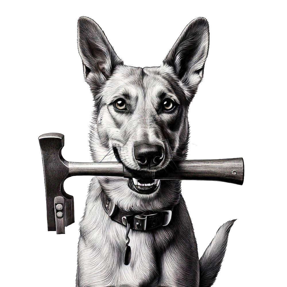 CCG Roofing & Project Management dog mascot drawing