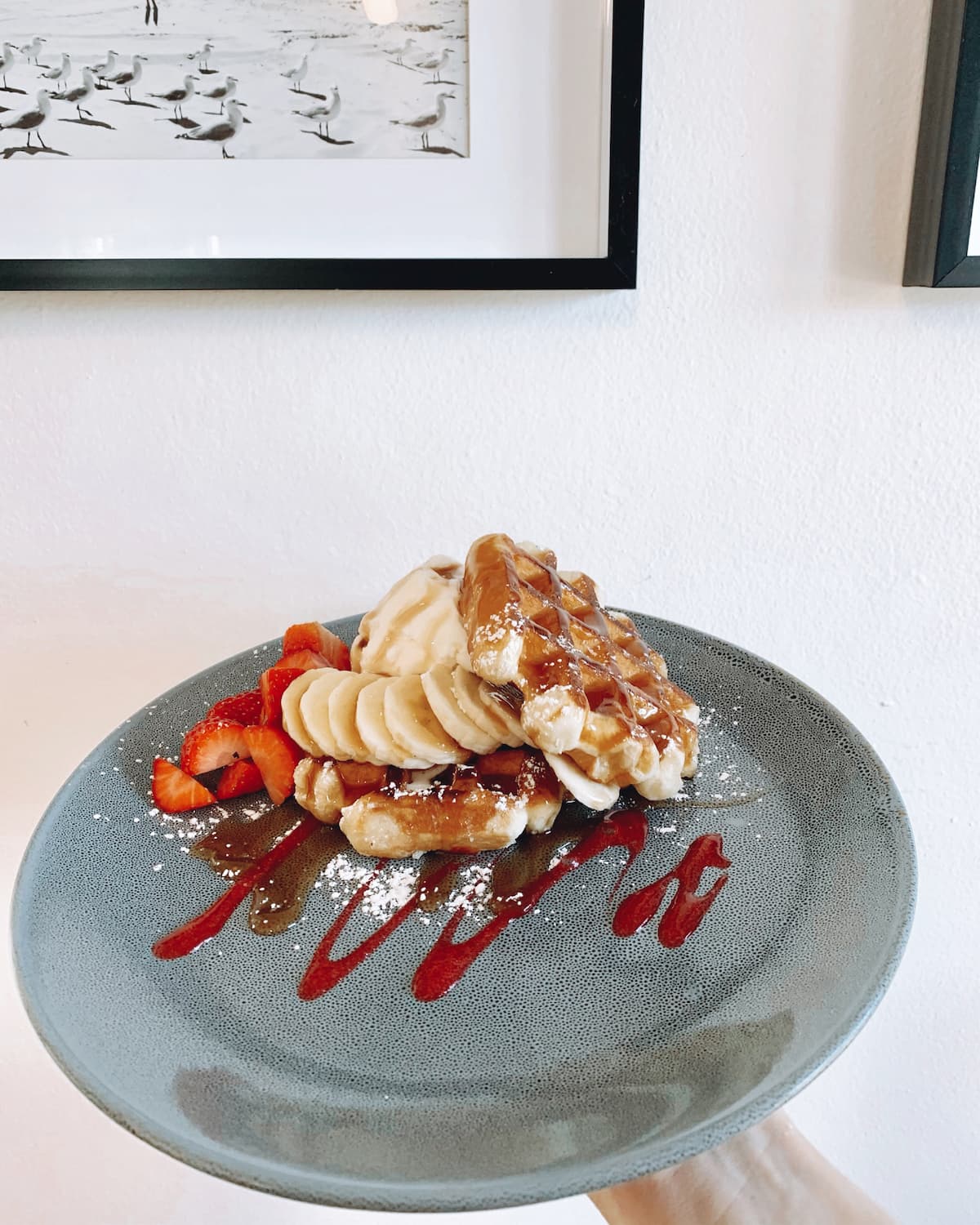 Strawberry Waffles — A Nice Café in Nelson Bay