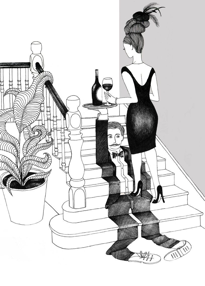 rust in illustratie met zwart-wit
